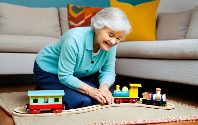 감정경제학 개념 - **Prompt: Nostalgic Grandparent and Grandchild Playing with Vintage Toys**
    A heartwarming scene ...