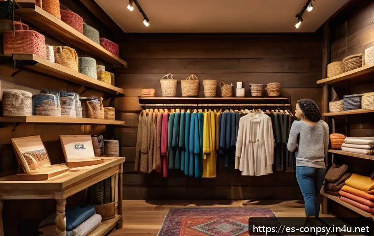 소비자의 감정적 선호 분석 - A vibrant, cozy Spanish boutique interior filled with warm lighting, soft ambient music notes floati...