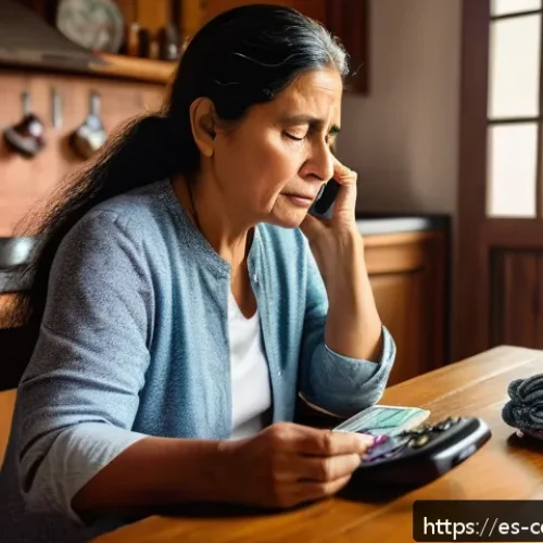 Home 32 감정 경제학의 실용적 적용 사례 - A detailed scene showing a middle-aged Latin American woman sitting at a rustic wooden table in a co...